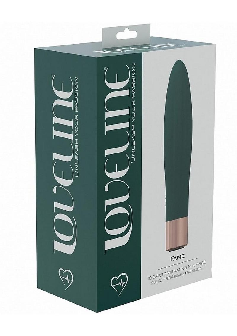 Loveline Fame Silicone Rechargeable 10 Speed Mini Vibrator - Forest - Green