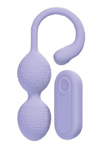 Loveline Pelvifit Beads 10 Function Vibrating Rechargeable Silicone Kegel Vibe with Remote Control - Lavender/Purple