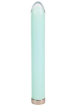 Loveline Sparkle Rechargeable 10 Function Glass Vibrator - Green - 6.3in