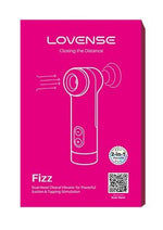 Lovense Fizz Dual-Head Rechargeable Silicone Clitoral Vibrator with Oral-Like Suction and Tapping - Pink/White