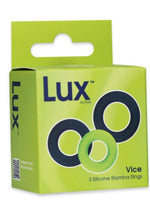 Lux Active Core Silicone Stamina Rings - Green/Navy - 3 Pack