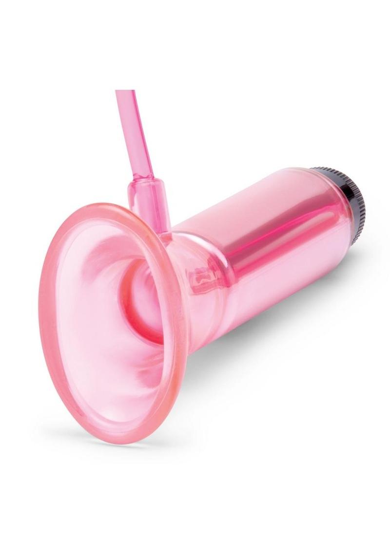 Lux Fetish Vibrating Clitoral Pump with Quick Release - Black/Pink