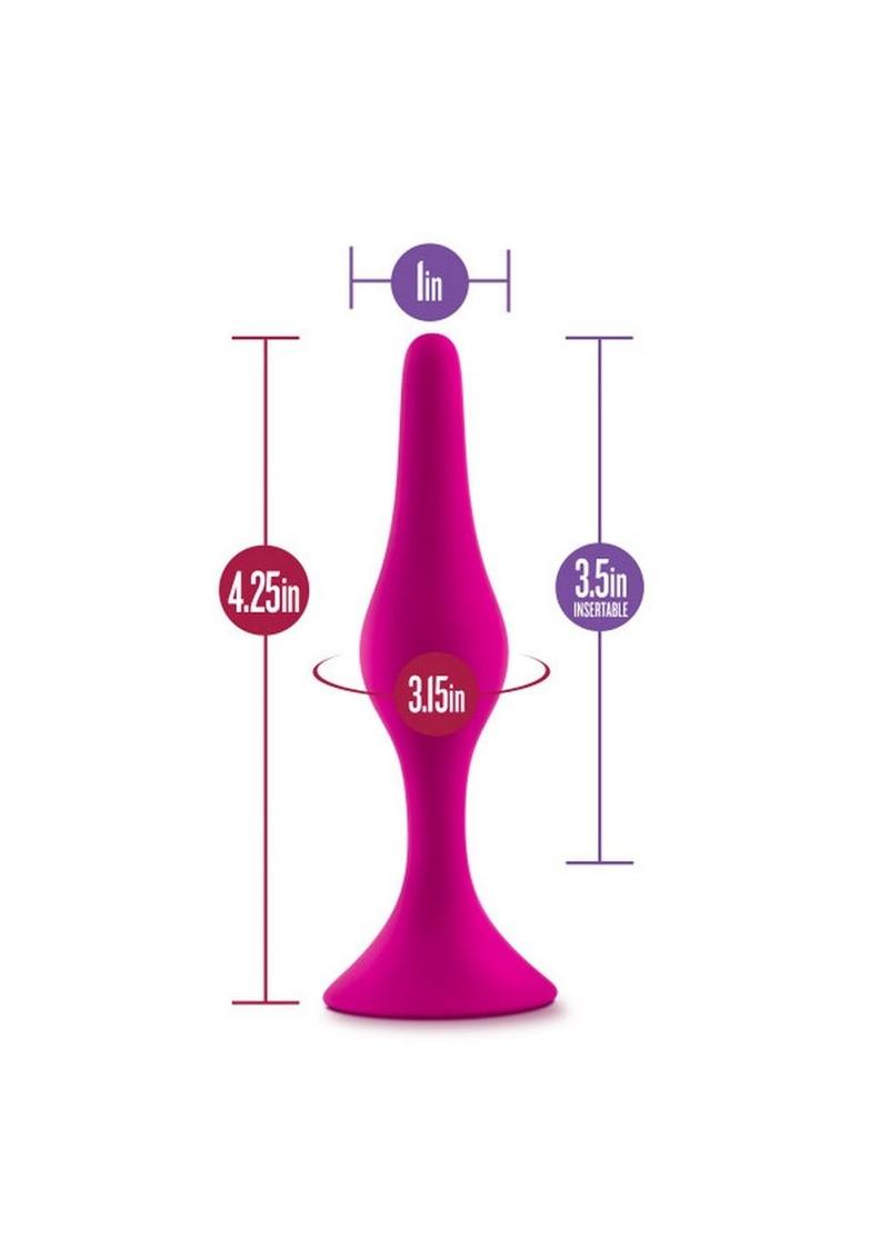 Luxe Beginner Plug Silicone Butt Plug - Pink - Large/Medium