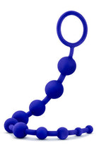 Luxe Silicone 10 Anal Beads - Blue/Indigo