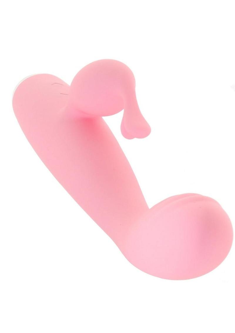 Luxe Skye Silicone Rechargeable Slim Rabbit Vibrator - Pink