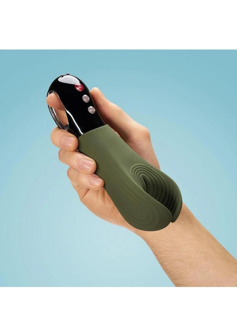 Manta Silicone Vibrating Sleeve - Moss - Green