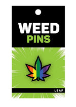Marijuana Leaf Rainbow Enamel Pin - Multicolor