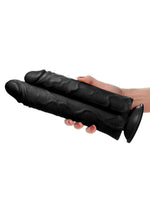 Master Cock Double Stuffer Double Pecker Dildo - Black - 10in