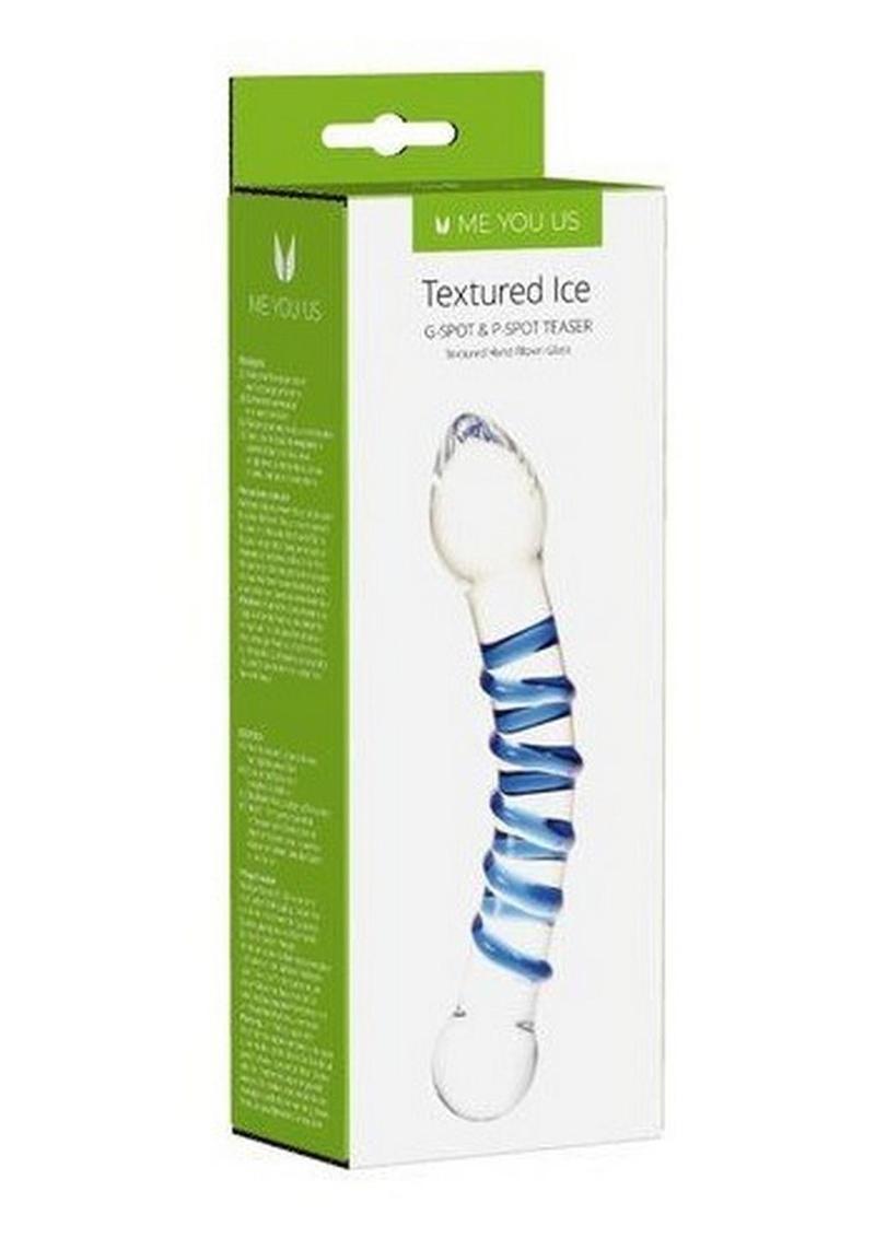 ME YOU US Textured Ice G-Spot and P-Spot Teaser Glass Dildo