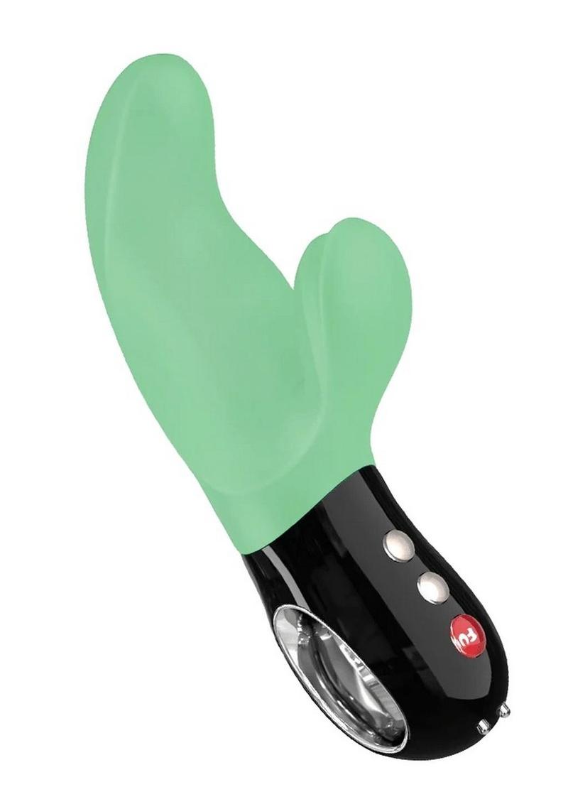 Miss Bi Silicone Vibrator with Clitoral Stimulator - Jade