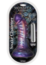 Monster Romance Snake Charmer Rechargeable Silicone Dildo with Bullet Vibrator - Multicolor