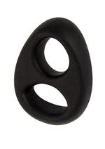 My Cockring Double Ring Silicone Cock and Scrotum Ring - Black