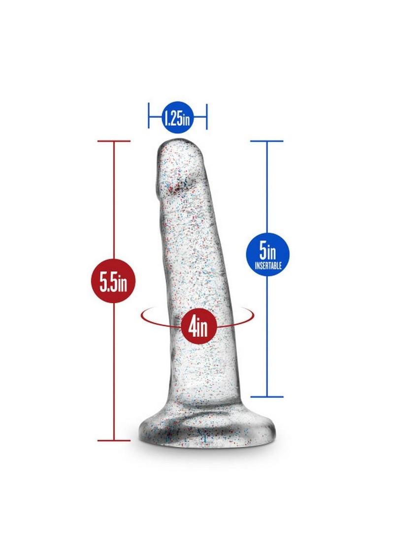 Naturally Yours Glitter Dildo - Clear - 5.5in
