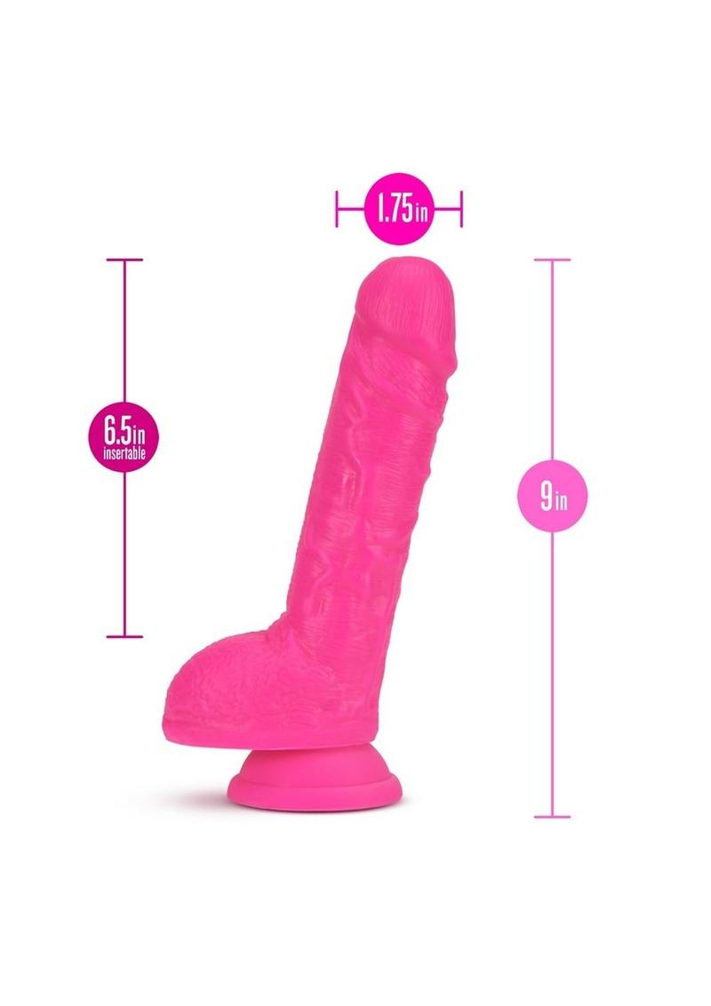 Neo Dual Density Dildo - Neon Pink/Pink - 9in