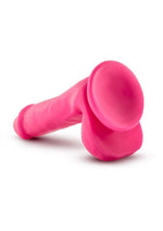 Neo Dual Density Dildo with Balls - Neon Pink/Pink - 6in