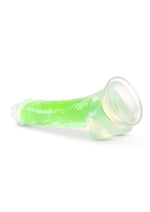 Neo Elite Glow In The Dark Dildo with Balls - Glow In The Dark/Green - 7.5in