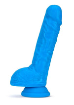 Neo Elite Silicone Dual Density Dildo with Balls - Blue - 9in