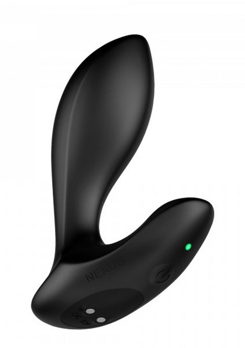 Nexus Duo Rechargeable Silicone Remote Control Beginner Butt Plug - Black - Small