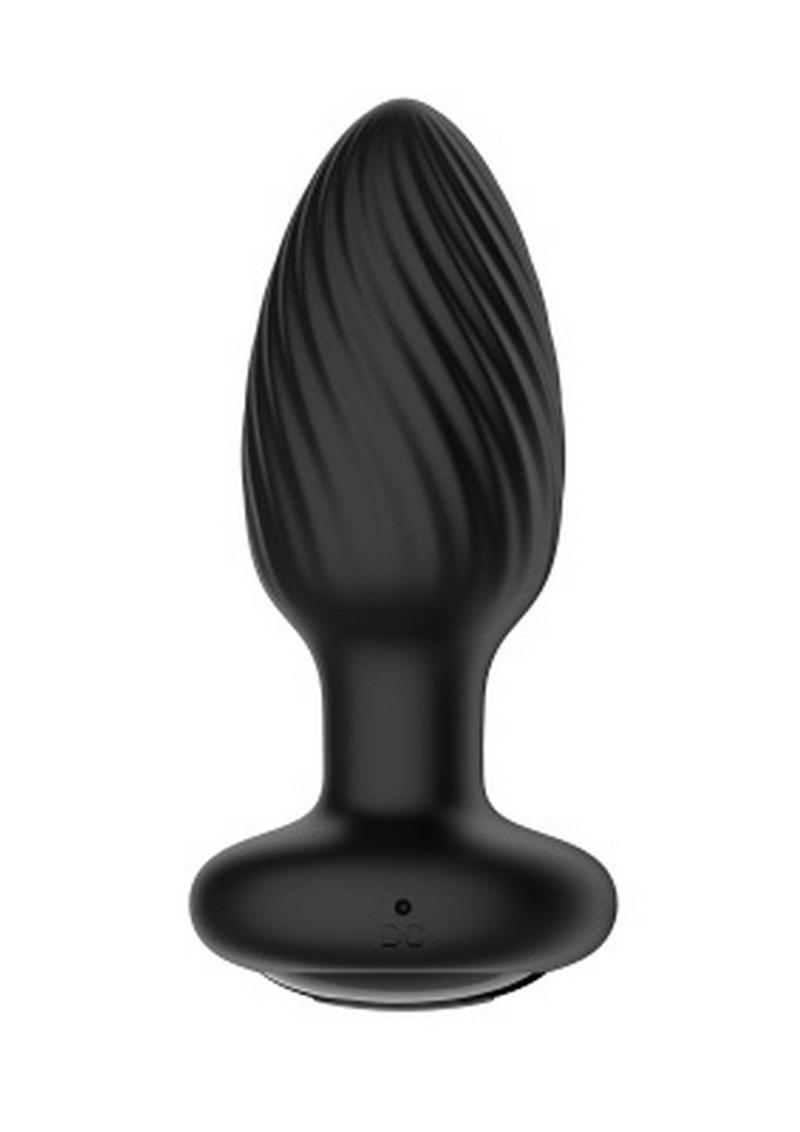 Nexus Tornado Rechargeable Silicone Rotating Butt Plug with Remote Control - Black