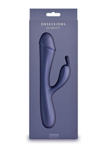 Obsessions Scarlett Rechargeable Silicone Rabbit Vibrator - Blue/Navy