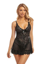 Oh LA LA Cheri Valentine Babydoll - Black - XLarge