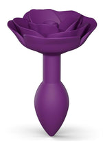 Open Roses Silicone Anal Plug - Purple/Purple Rain - Small