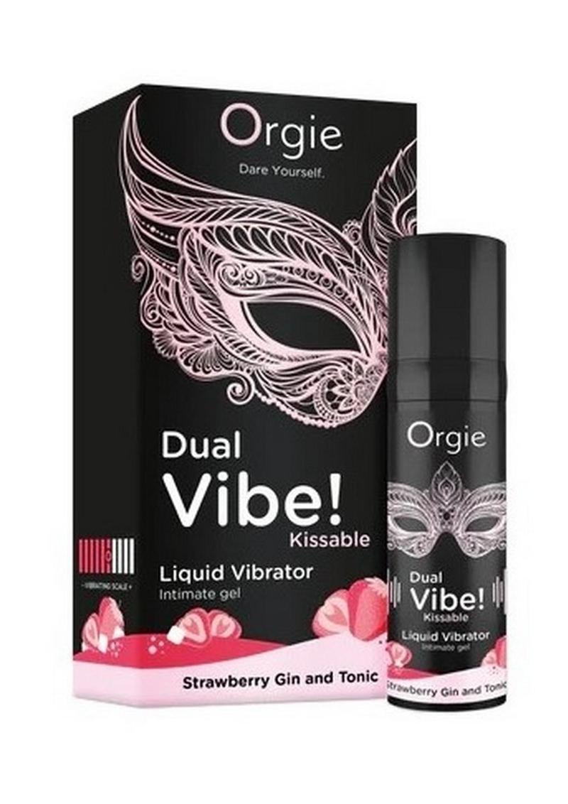 Orgie Dual Vibe Kissable Liquid Vibrator Gel - Strawberry Gin and Tonic