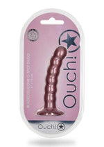 Ouch! Beaded G-Spot Silicone Dildo 5in - Metallic