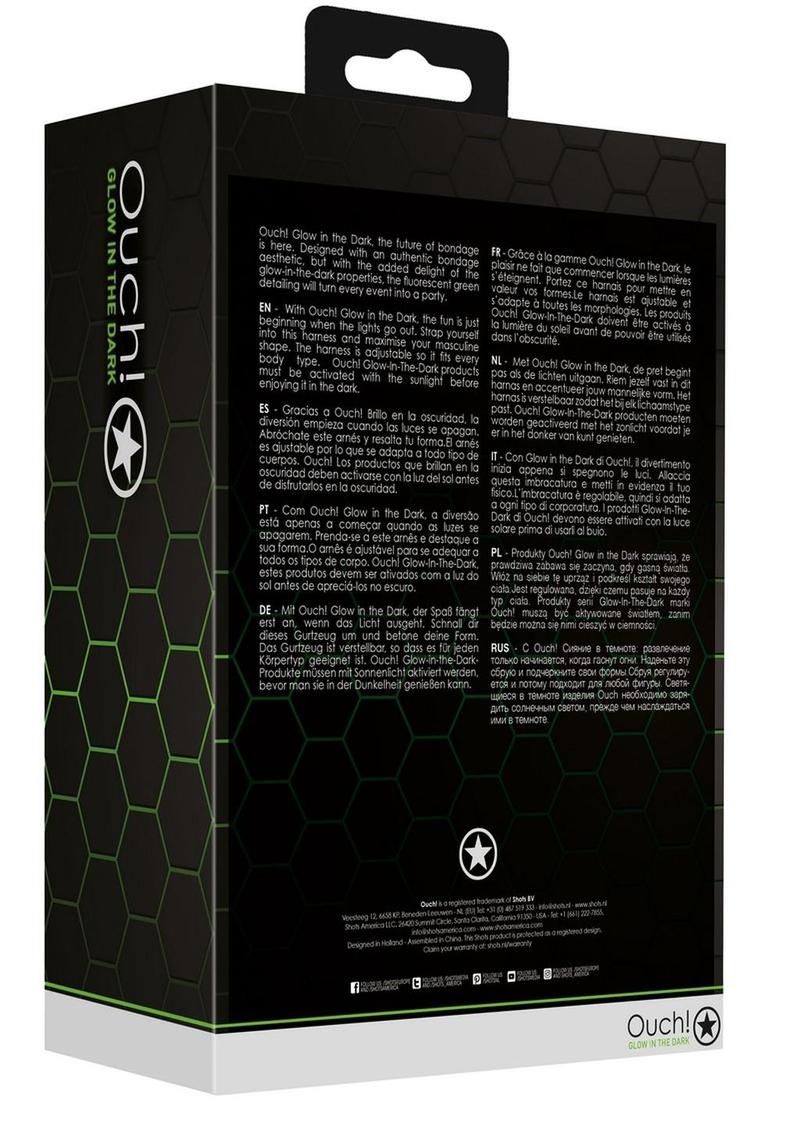 Ouch! Buckle Jock Strap - Black/Glow In The Dark/Green/Metal - Large/XLarge