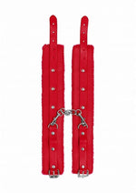 Ouch! Plush Leather Ankle Cuff - Red
