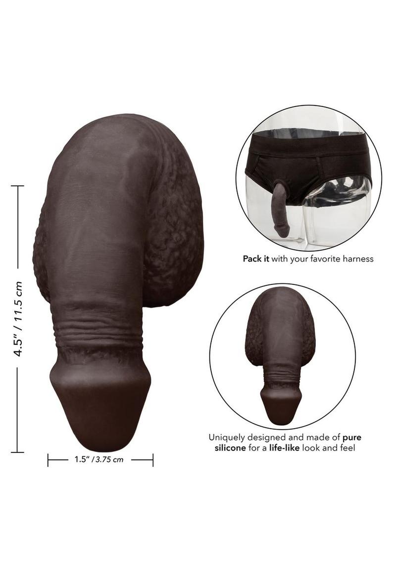 Packer Gear Silicone Packing Penis - Chocolate - 5in