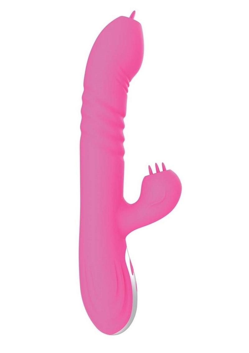 Passion Teaser Heat Up Rechargeable Silicone Rabbit Vibrator - Pink