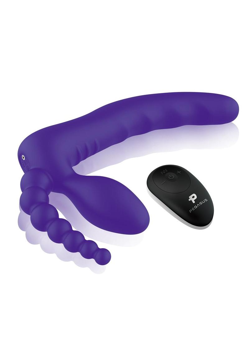 Pegasus Remote Control Strapless D.p. Silicone Strap-On