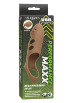 Performance Maxx Rechargeable Silicone Stud Dildo - Caramel - 7.5in