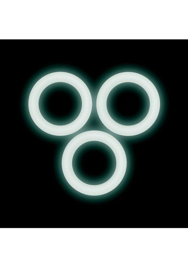 Performance Vs2 Pure Premium Silicone Cock Rings - Glow In The Dark/White - Small