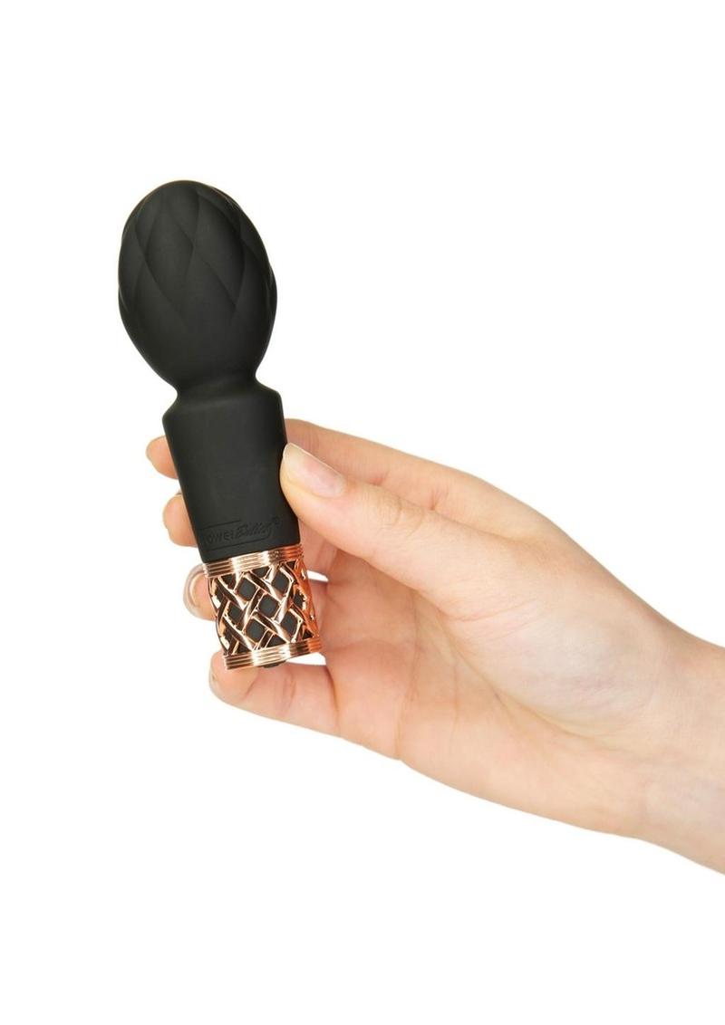 Pillow Talk Secrets Pleasure Rechargeable Silicone Wand - Black/Rose Gold