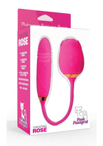 Pink Pussycat Vibrating Thrusting Rechargeable Silicone Rose with Remote
