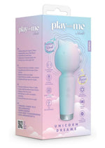 Play with Me Unicorn Dreams Silicone Rechargeable Clitoral Stimulator - Blue/Green