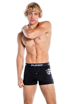 Playboy Mens Varsity Boxer Briefs - Black/White - XXLarge