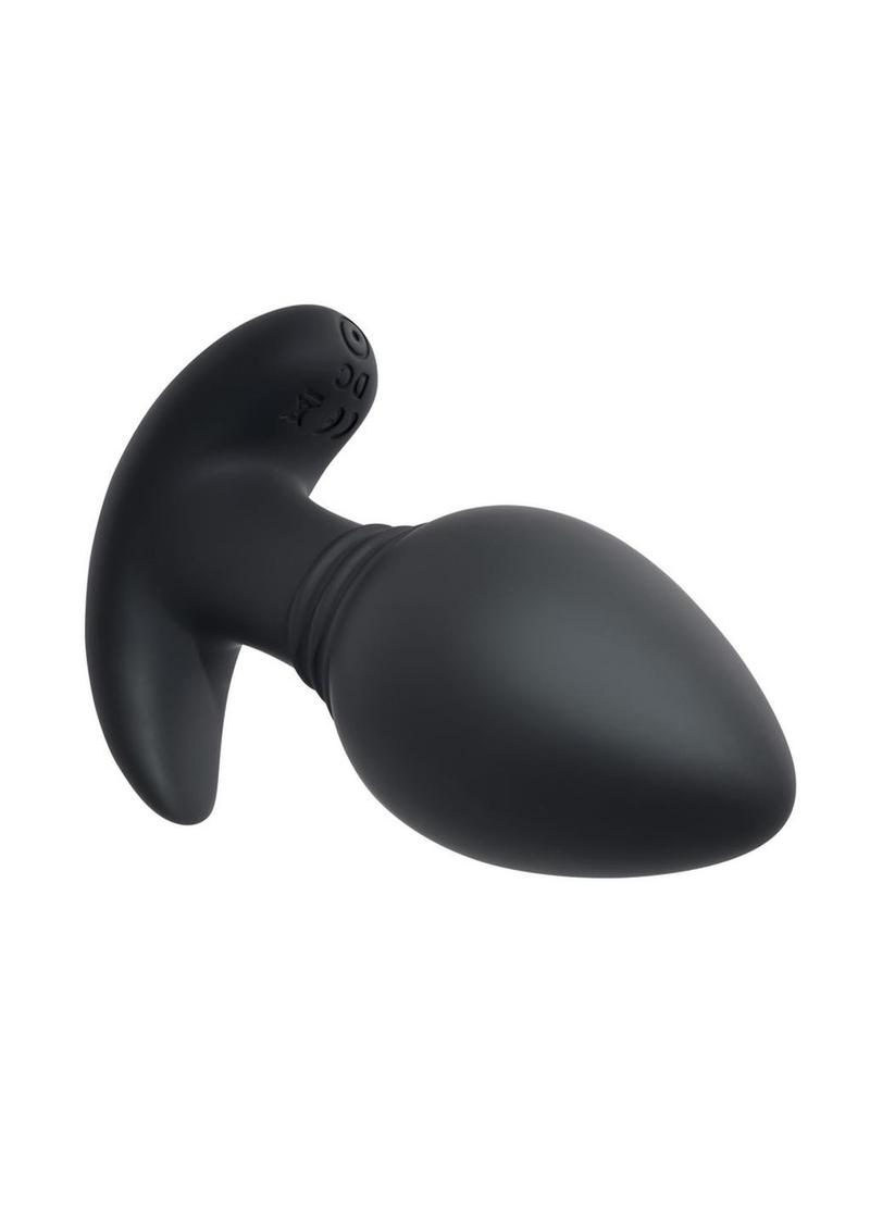 Playboy Plug and Play Rechargeable Silicone Vibrating Anal Plug with Remote Control - Black