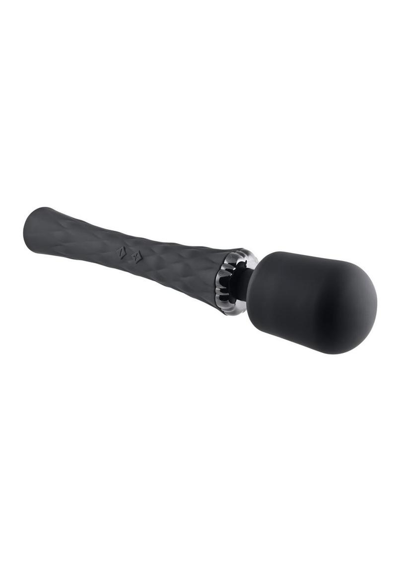 Playboy Royal Rechargeable Silicone Vibrating Massage Wand - Black