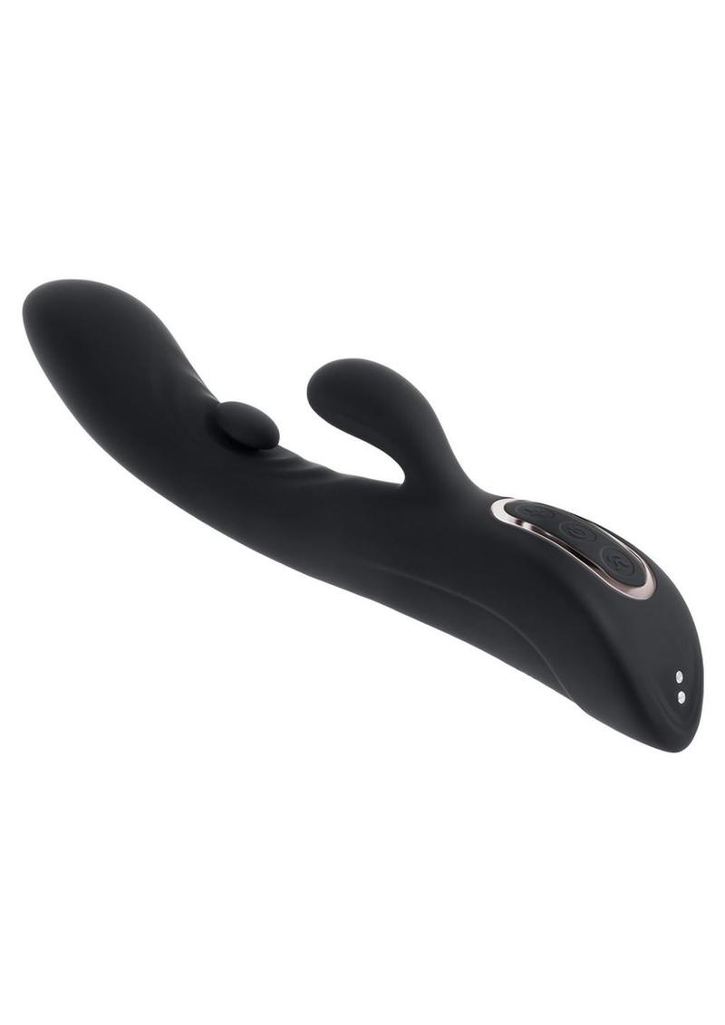 Playboy That's The Spot Rechargeable Silicone Dual Stimulating Vibrator - Black