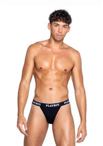 Playboys Mens Modal Gym Thong - Black/White - Large