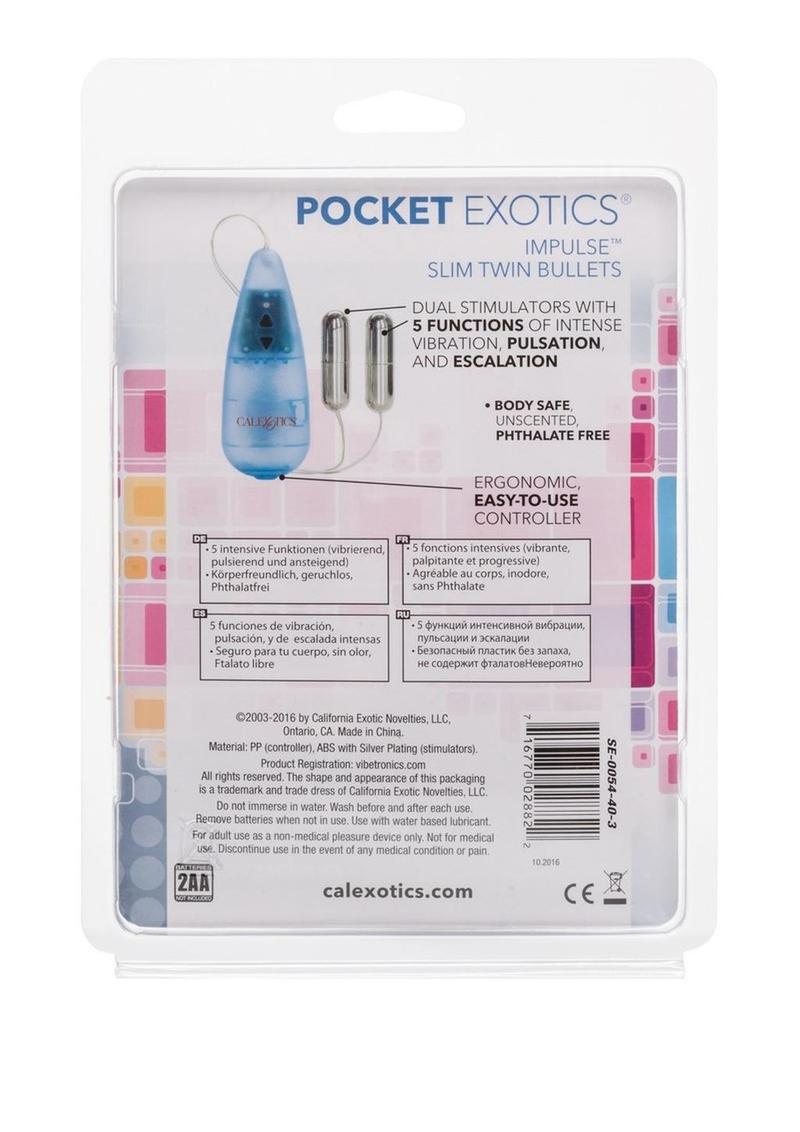 Pocket Exotics Impulse Slim Twin Bullets - Silver