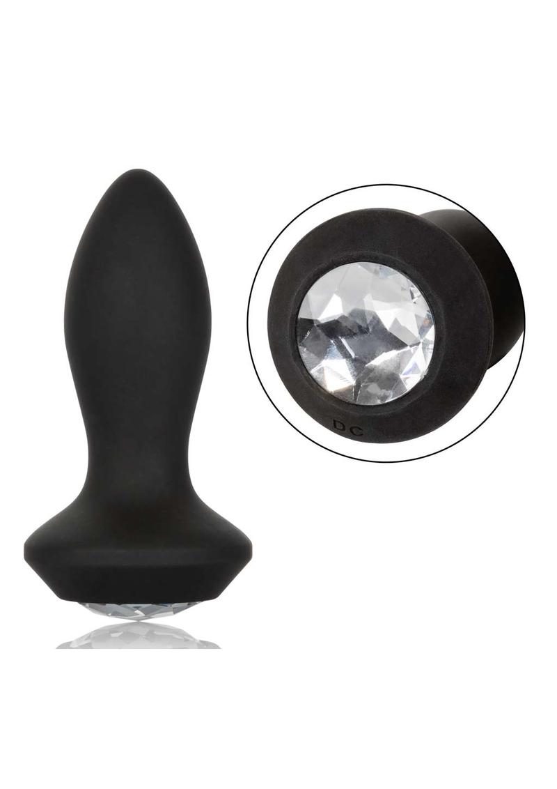 Power Gem Vibrating Petite Crystal Probe Silicone Rechargeable Butt Plug