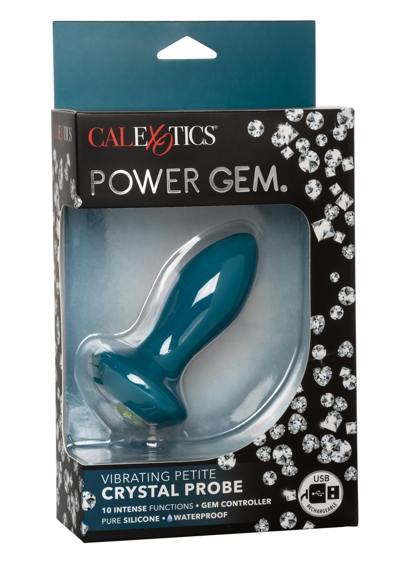 Power Gem Vibrating Petite Crystal Probe Silicone Rechargeable Butt Plug