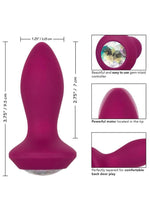 Power Gem Vibrating Petite Crystal Probe Silicone Rechargeable Butt Plug - Purple