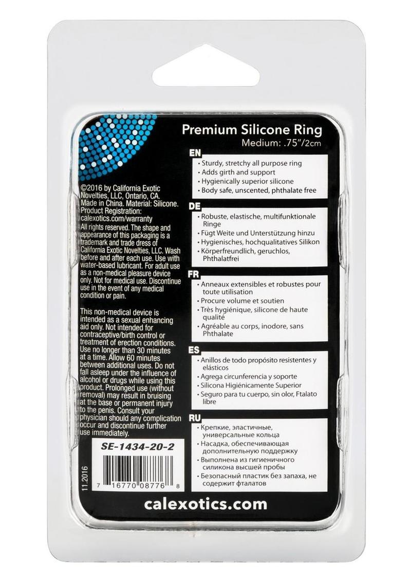 Premium Silicone Cock Ring - Clear - Medium