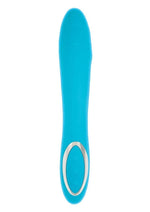 Princess Dynamic Heat Rechargeable Silicone Vibrator with Clitoral Stimulator - Blue