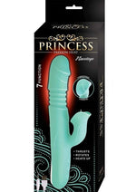 Princess Passion Heat Rechargeable Silicone Warming Vibrator with Clitoral Wheel - Aqua/Green